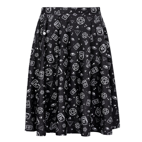 Witch Spells Midi Skater Skirt