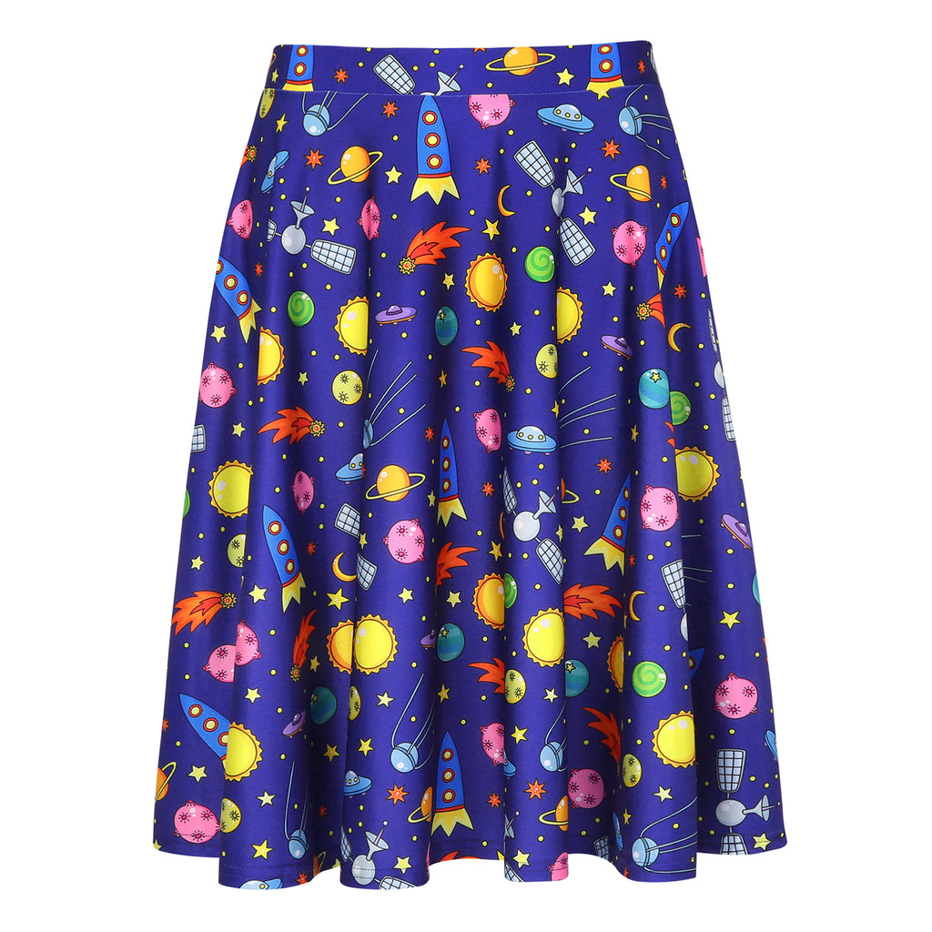 Magic Outer Space Midi Skater Skirt