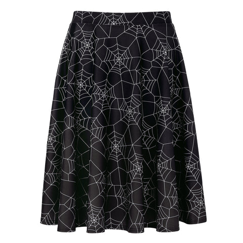 Spiderwebs Midi Skater Skirt