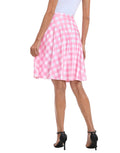 Pink Gingham Midi Skater Skirt
