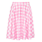Pink Gingham Midi Skater Skirt