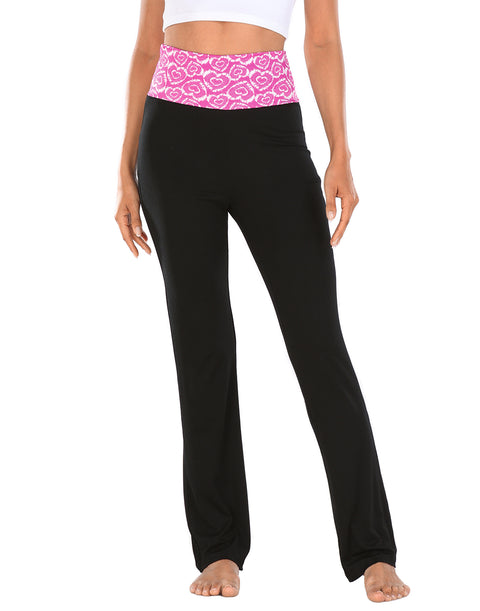 Color Block Fold Over Waist Yoga Pants