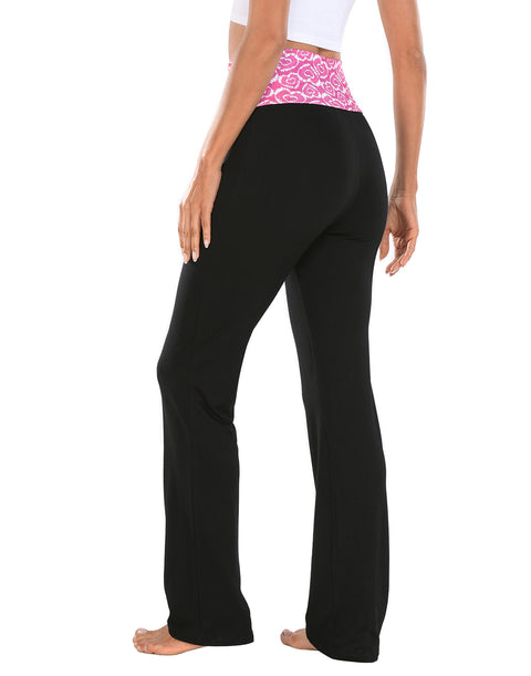 Color Block Fold Over Waist Yoga Pants