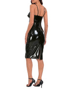 Latex Midi Bodycon Vinyl Balconette Dress