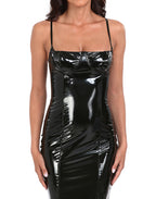 Latex Midi Bodycon Vinyl Balconette Dress