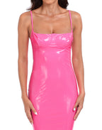 Latex Midi Bodycon Vinyl Balconette Dress