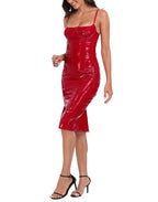 Latex Midi Bodycon Vinyl Balconette Dress