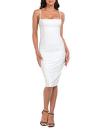 Latex Midi Bodycon Vinyl Balconette Dress
