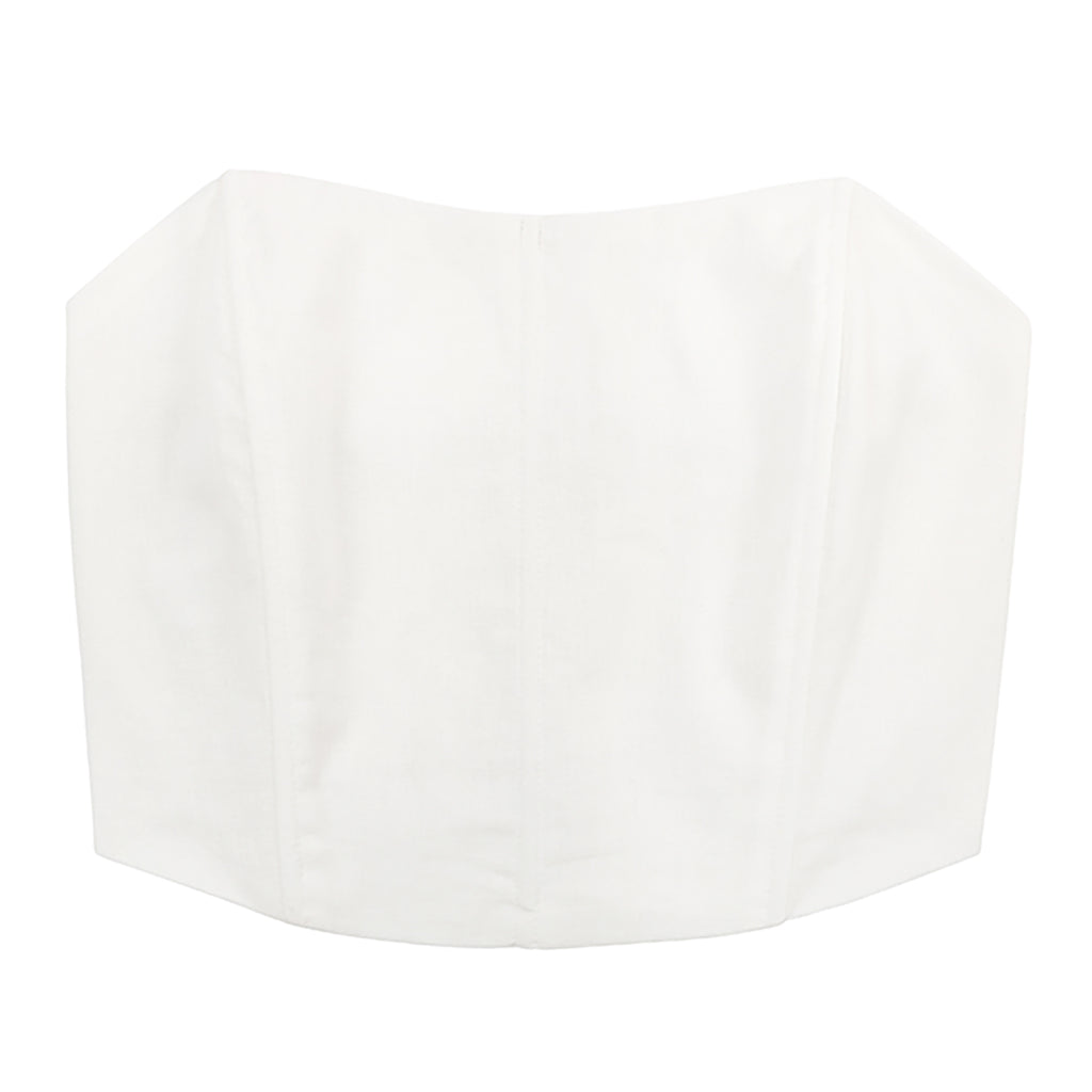 Women's Strapless Linen Corset Crop Top – product view 10