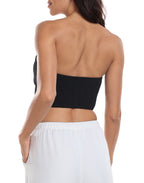 Women's Strapless Linen Corset Crop Top – product view 13