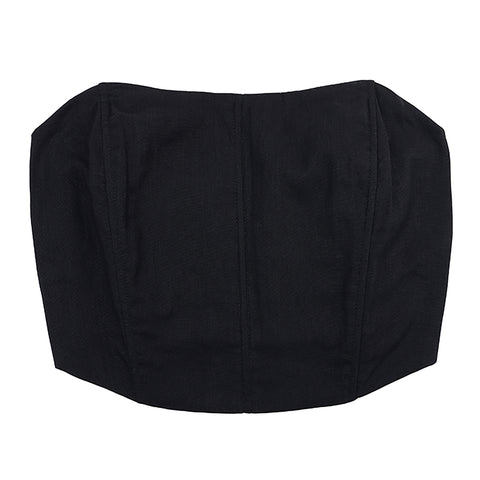Women's Strapless Linen Corset Crop Top