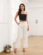 Women's Strapless Linen Corset Crop Top – product view 12