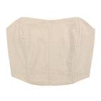 Women's Strapless Linen Corset Crop Top – product view 20