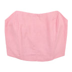 Women's Strapless Linen Corset Crop Top – product view 25