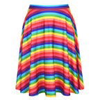 Striped Rainbow Midi Skirt