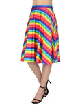 Striped Rainbow Midi Skirt