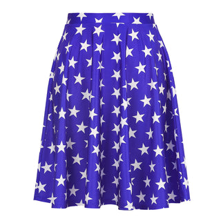 Patriotic Stars Midi Skirt Blue & White in Blue & White Stars