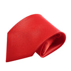 Boy's Pretied Necktie Elastic Neck Strap in Solid Red