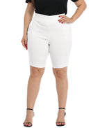 Plus Size Pull On Bermuda Shorts with Pockets and 10" Inseam