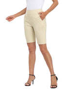 Womens Pull On 10" Inseam Bermuda Shorts with Pockets
