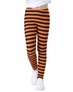 Girl's Orange and Black Stripes Ultra Soft Leggings