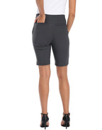 Womens Pull On 10" Inseam Bermuda Shorts with Pockets