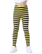 Girl's Yellow and Black Stripes Ultra Soft Leggings