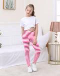 Girl's Pink and White Stripes Ultra Soft Leggings