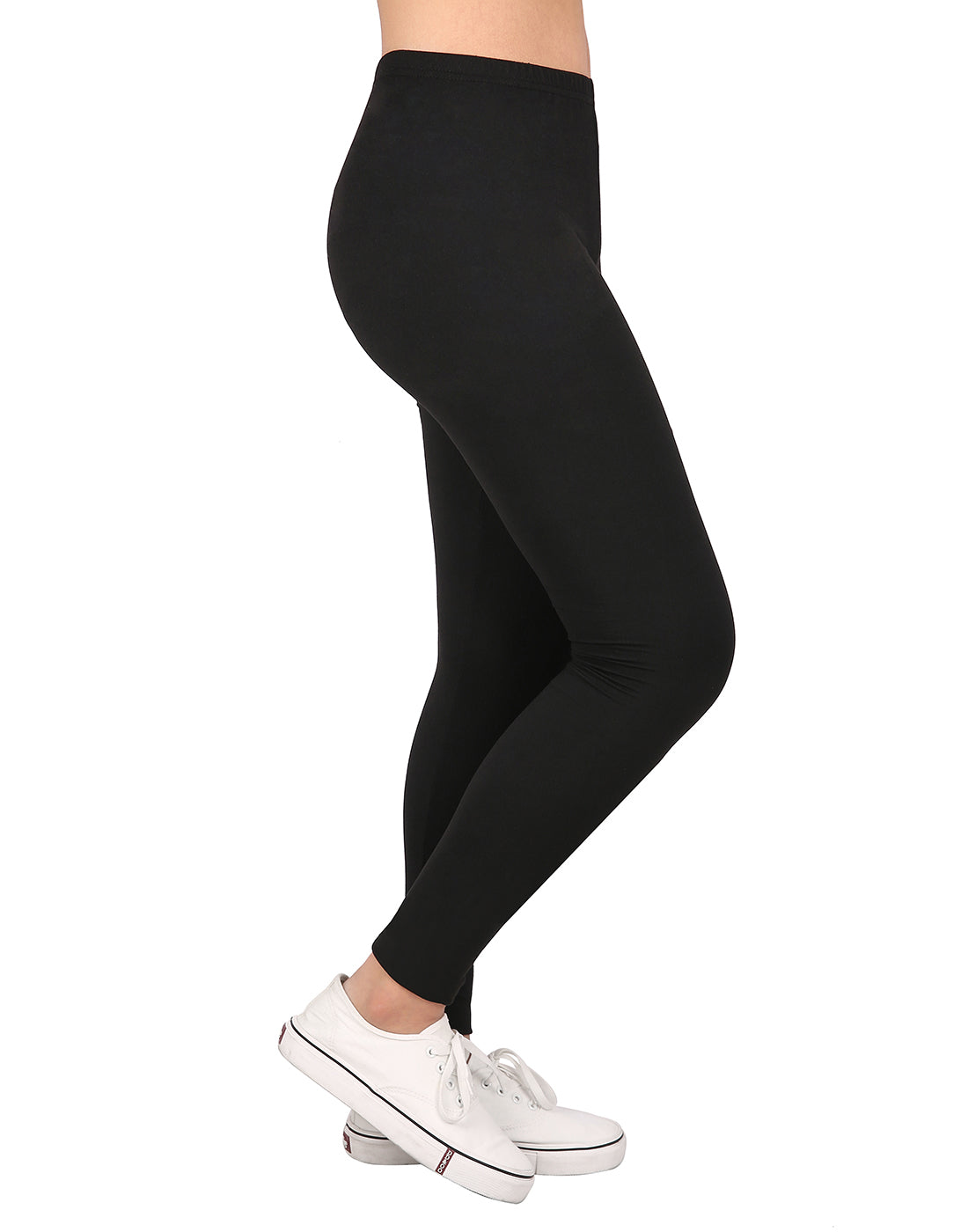 Girl's Black Ultra Soft Leggings Kids – back view