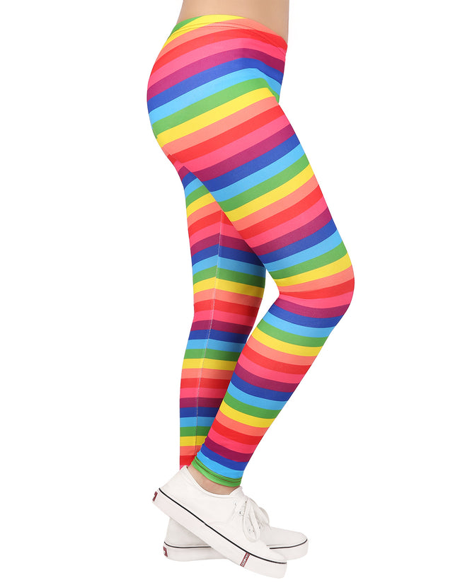 Girl's Rainbow Stripe Leggings Ultra Soft – side view