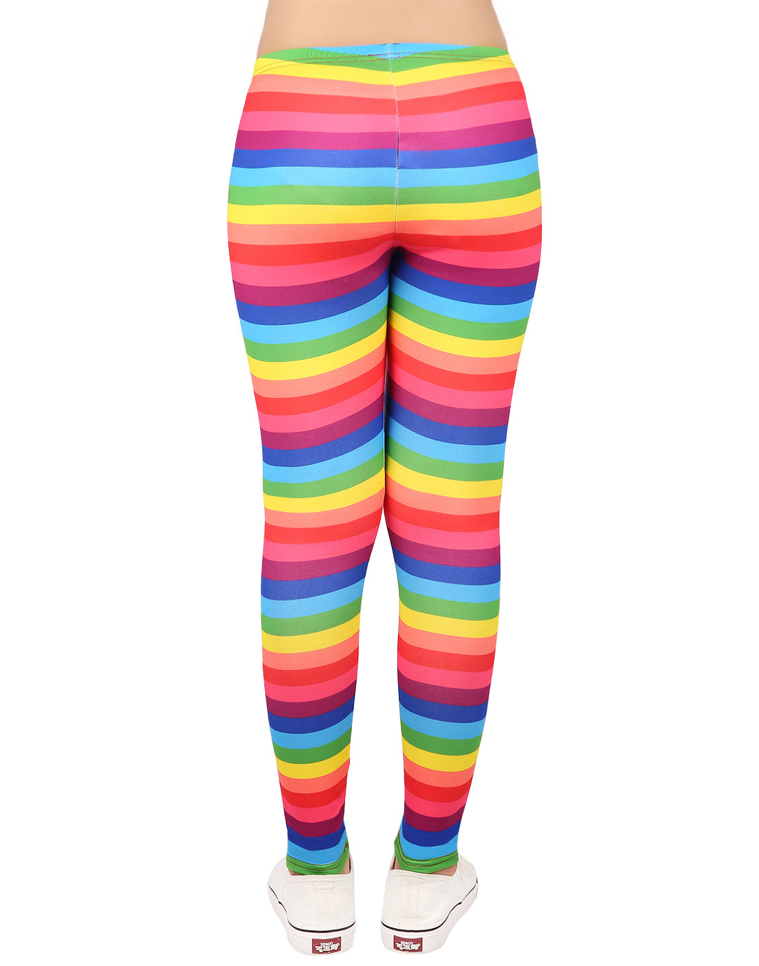 Girl's Rainbow Stripes Ultra Soft Leggings Secondary image