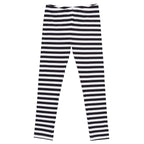 Girl's Black and White Stripes Ultra Soft Leggings