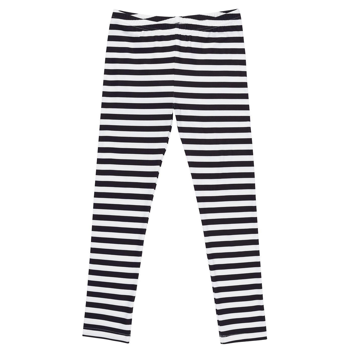 Girl's Black and White Stripes Ultra Soft Leggings