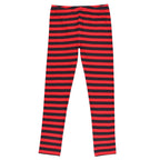 Girl's Red and Black Stripes Ultra Soft Leggings