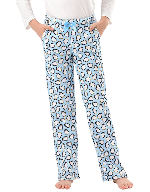 Girl's Fleece Pajama Pants Fuzzy PJ Bottoms w/Pockets