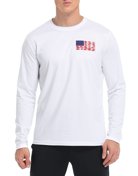 White Peacock Bass Long Sleeve Performance Fishing UPF50 Shirt