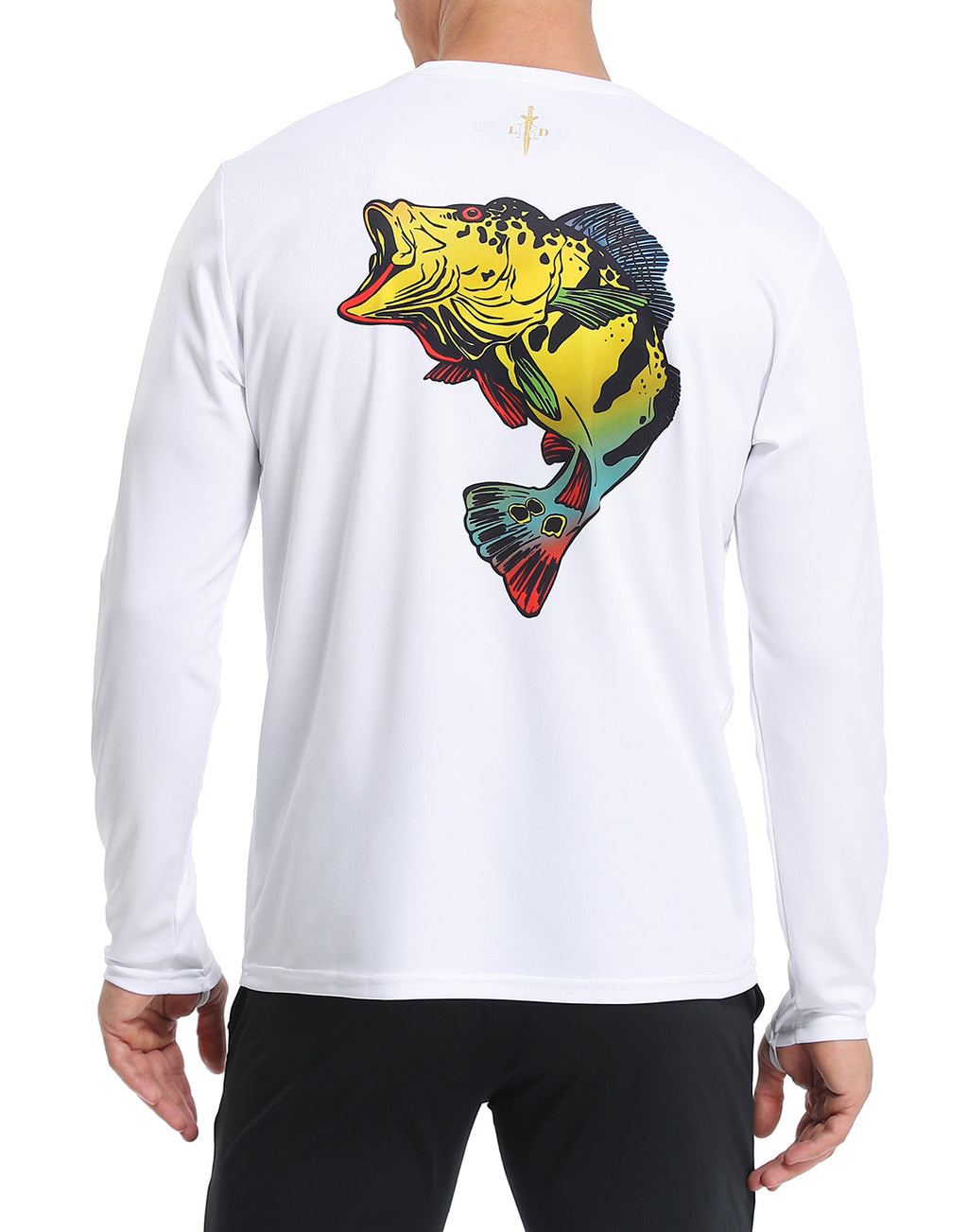 White Peacock Bass Long Sleeve Performance Fishing UPF50 Shirt