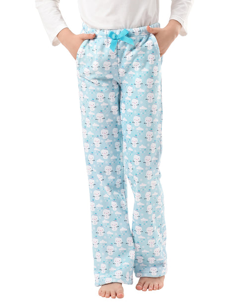 Girl's Fleece Pajama Pants Fuzzy PJ Bottoms w/Pockets