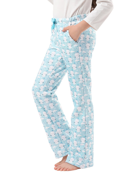 Girl's Fleece Pajama Pants Fuzzy PJ Bottoms w/Pockets