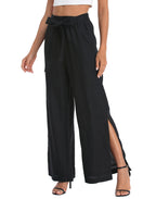 Women's Linen Wide Leg Palazzo Pants with Pockets