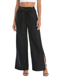 Women's Linen Wide Leg Palazzo Pants with Pockets