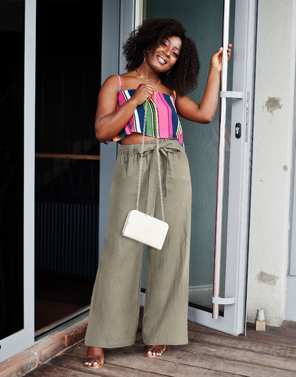 Women's Linen Wide Leg Palazzo Pants with Pockets
