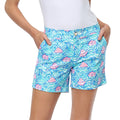 Seashells Chino Shorts for Women with 5" Inseam