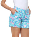 Seashells Chino Shorts for Women with 5" Inseam