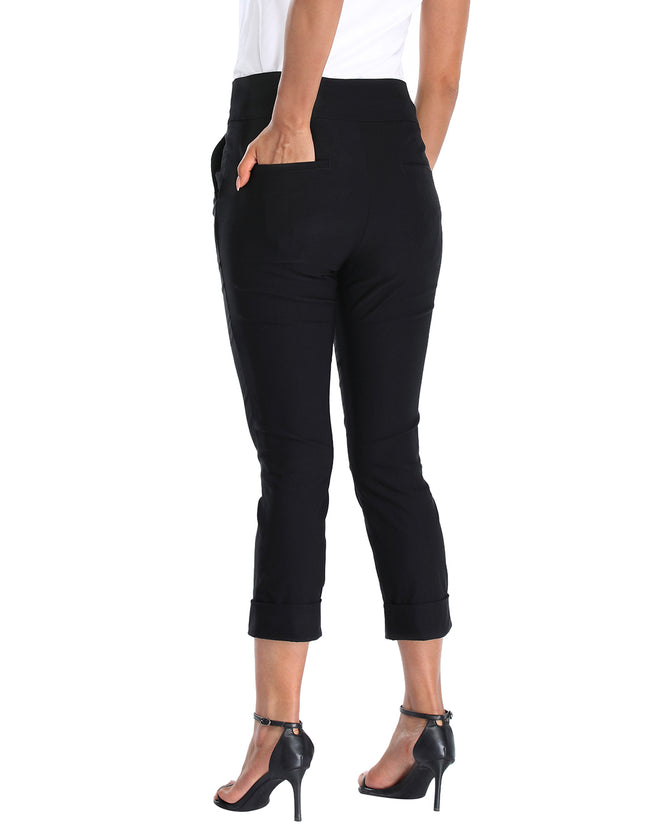 Pull On Capri Pants for Women with Pockets – side view
