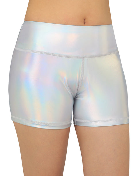 High Waisted Metallic Festival Shorts