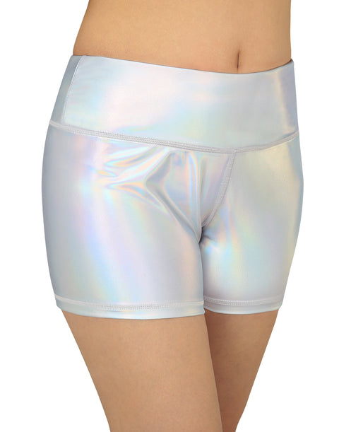 High Waisted Metallic Festival Shorts