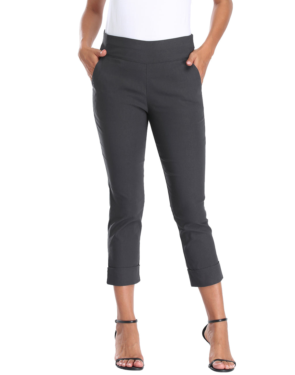 Pull On Capri Pants for Women with Pockets