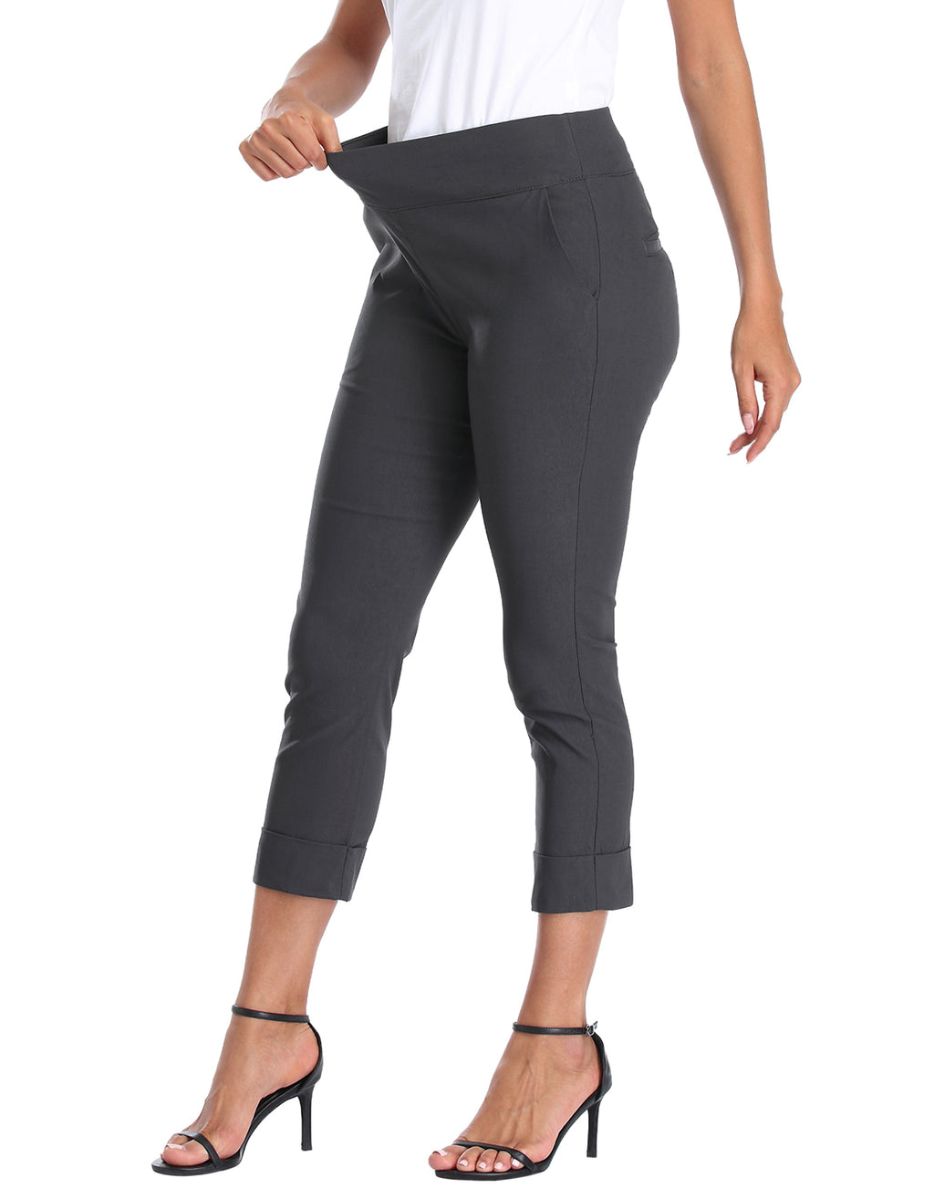 Pull On Capri Pants for Women with Pockets