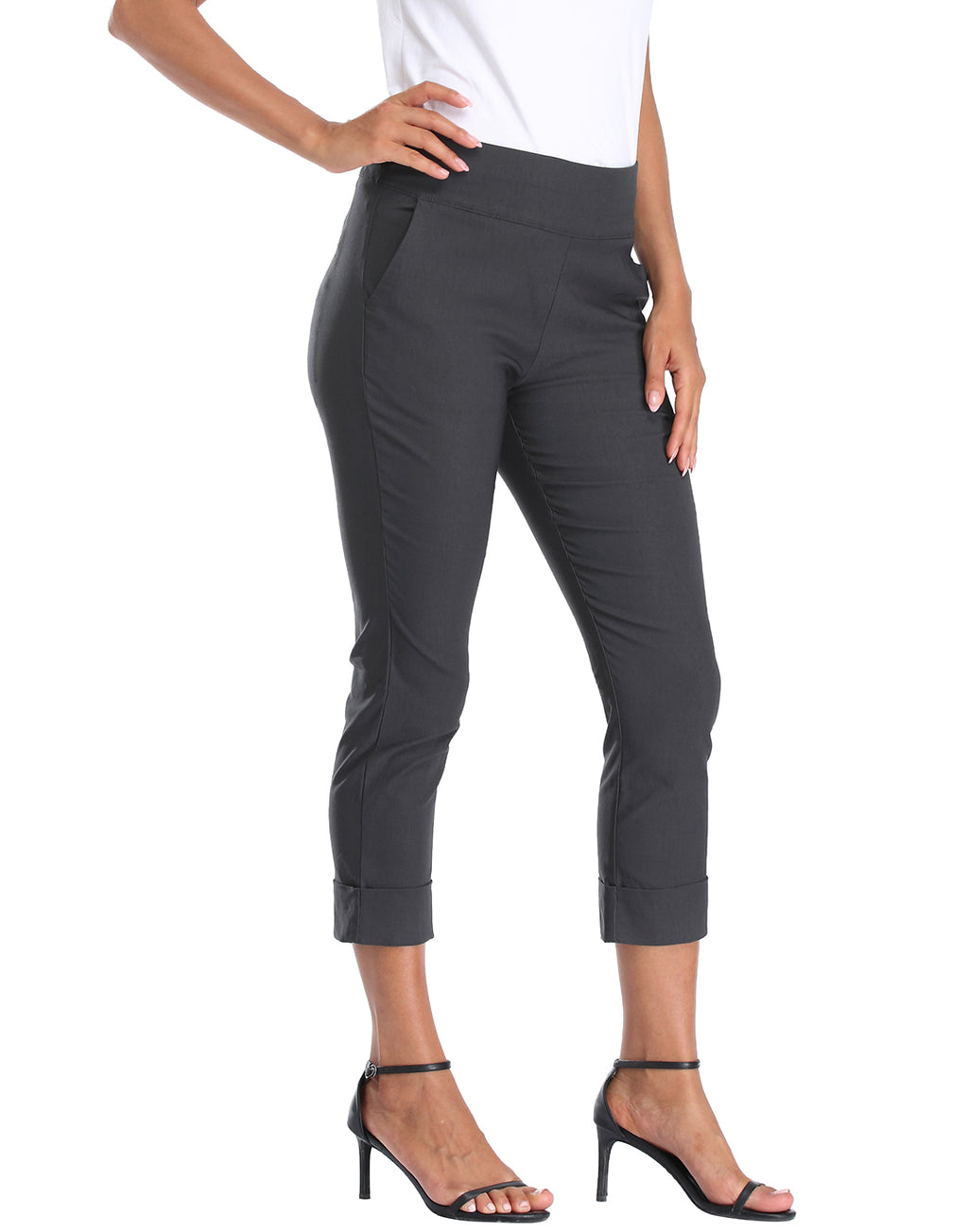 Pull On Capri Pants for Women with Pockets